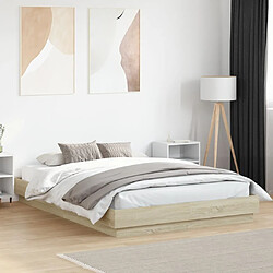 vidaXL Cadre de lit sans matelas chêne sonoma 160x200 cm