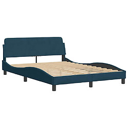 Acheter vidaXL Lit avec matelas Dover bleu 140x200 cm velours