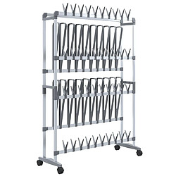 vidaXL Étagère à Chaussures avec Roulettes - Argenté