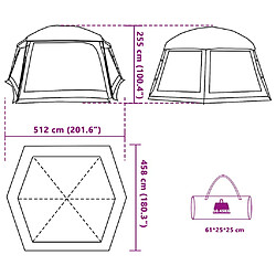 vidaXL Tente piscine toit amovible parois maille vert d'eau 512x458 cm pas cher
