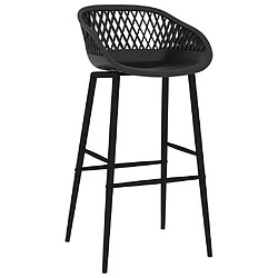 Zmh Tabourets de bar lot de 4 - Noir
