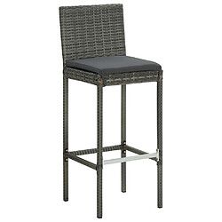 Zmh lot de 6 tabourets de bar - Gris