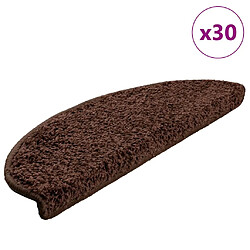 vidaXL Tapis d'Escalier 30 pcs Marron 65x21x4