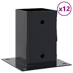 vidaXL Bases de poteau carrées 12 pcs anthracite 91x91 mm