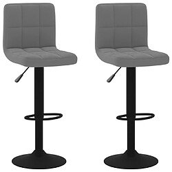 Zmh Tabourets de bar velours lot de 2 - Gris foncé