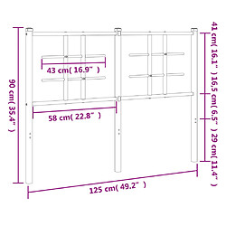 vidaXL Tête de lit métal blanc 120 cm pas cher