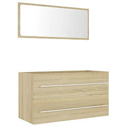 vidaXL Ensemble de meubles de bain 2 pcs Chêne sonoma Aggloméré