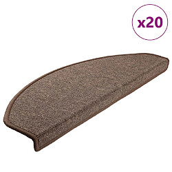 vidaXL Tapis d'escalier 20 pcs - Marron café