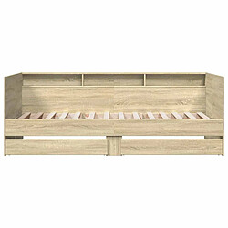 Acheter vidaXL Lit de jour avec tiroirs sans matelas chêne sonoma 90x190 cm