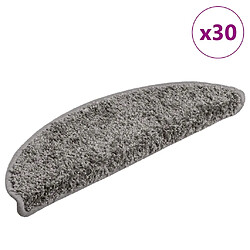 vidaXL Tapis d'Escalier 30 pcs Gris 56x17x3