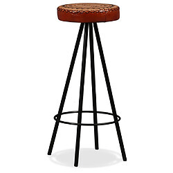 Zmh Tabourets de bar lot de 2 - Marron