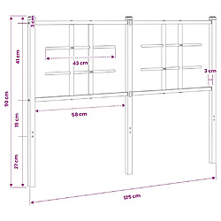 vidaXL Tête de lit de remplacement métal blanc 120 cm pas cher