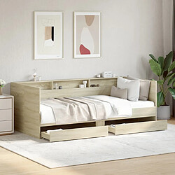 vidaXL Lit de jour avec tiroirs sans matelas chêne sonoma 100x200 cm