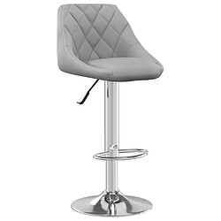 Zmh Tabouret de bar en velours - Gris clair
