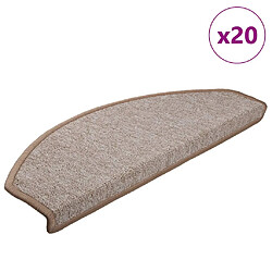 VIDAXL Tapis d'escalier 20 pcs - Marron clair