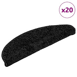 VIDAXL Tapis d'escalier noir 56x17x3 cm