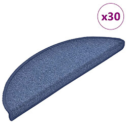 vidaXL Tapis Escalier - Bleu 56x17x3 cm