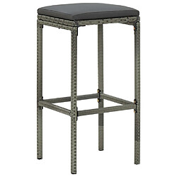Zmh Tabourets de bar avec coussins lot de 6 - Gris