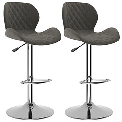 Zmh Tabourets de bar lot de 2 - Gris foncé