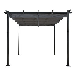 Habitat Et Jardin Pergola en aluminium avec toit rétractable - 3 x 3 m - Gris