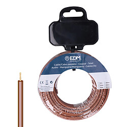 Edm Câble électrique unifilaire h07z1-k - Marron 15 m