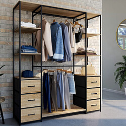 Idmarket Dressing double penderie + double colonne L. 140 cm UTAH