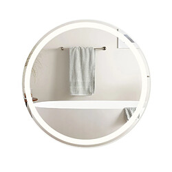 ZMH miroir de salle de bain avec fonction antibuée IP44 rond blanc gradable