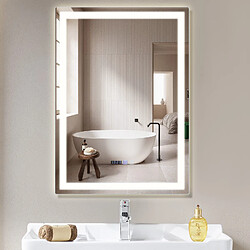 ZMH miroir de salle de bain avec éclairage LED salle de bain avec fonction tactile blanc