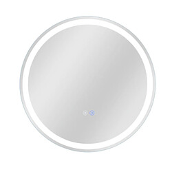 ZMH miroir de salle de bain avec fonction antibuée IP44 rond blanc gradable