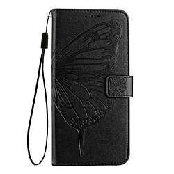 Étui Cuir Boost Mobile Celero 3 Plus 5G - Noir Étui à rabat avec embossage - Porte-cartes et portefeuille - Protection complète