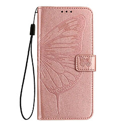 Étui Cuir Premium Oukitel C58 Pro Papillon - Or Rose