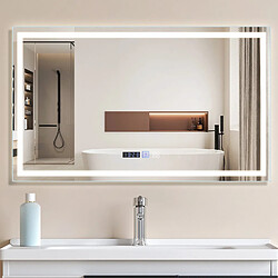 ZMH miroir de salle de bain avec éclairage LED salle de bain avec fonction tactile blanc