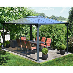 Gazébo tonnelle 12.7m² gris anthracite - 702564 - PALRAM