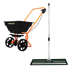T-Mech Épandeur Rotatif & Niveleur de Pelouse 100 cm (Vert)