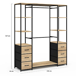 Acheter Idmarket Dressing double penderie + double colonne L. 140 cm UTAH