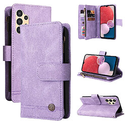 Étui Samsung Galaxy A13 - Violet Étui portefeuille pour Samsung Galaxy A13 4G - Cuir PU - Fentes pour cartes - Sangles longues et courtes