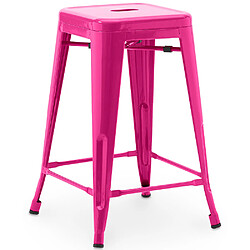 ICONIK INTERIOR Tabouret de bar - Design industriel - 60cm - Nouvelle édition - Stylix Fuchsia