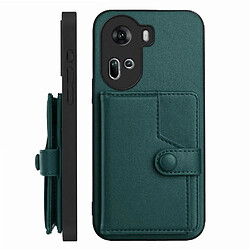 Coque OPPO Reno 11 - Vert Coque portefeuille cuir PU - Incision précise - Fonction support - Design unique et élégant