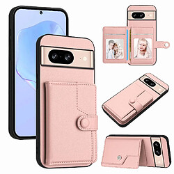 Coque Google Pixel 8 - Rose Coque portefeuille cuir PU - Incision précise - Fonction support - Design élégant