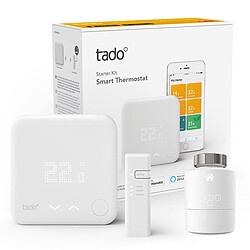 Tado Kit de démarrage V3+ - Thermostat Intelligent + Bridge Internet + Tête thermostatique Intelligente  Kit de démarrage V3+ - Thermostat Intelligent + Bridge Internet + Tête thermostatique Intelligente 