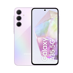 Samsung Galaxy A35 5G Lilas (8 Go / 256 Go) Smartphone 5G-LTE Dual SIM IP67 - Exynos 1380 8-Core 2.4 GHz - RAM 8 Go - Ecran tactile Super AMOLED 120 Hz 6.6" 1080 x 2340 - 256 Go - NFC/Bluetooth 5.3 - 5000 mAh - Android 14