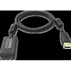 Vision TC 5MUSBEXT+/BL- câble USB 5 m USB 2.0 USB A Noir 