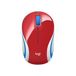 Logitech M187 - Sans fil - Rouge Souris bureautique sans fil - 3 boutons - Capteur optique 1000 dpi - Ambidextre