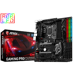 MSI Intel Z170 GAMING PRO CARBON - ATX Carte mère ATX - Socket INTEL LGA 1151 - Chipset Intel Z170