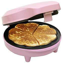 Bestron ''Gaufrier petits coeurs 700W  en rose clair'' pas cher