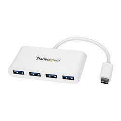 StarTech.com Hub USB-C à 4 ports - USB 3.0 - HB30C4ABW STARTECH Hub USB-C à 4 ports - USB 3.0 - USB-C vers 4x USB-A - Alimenté par bus - Blanc