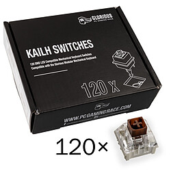 Glorious PC Gaming Race Pack de 120 switchs MX Kailh Brown Switchs = commutateur - Compatible avec le rétro-éclairage SMD LED - Compatible avec le clavier GMMK de Glorious, les claviers MX et les keycaps MX