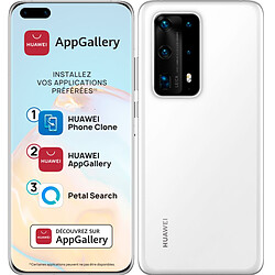 Huawei P40 Pro+ - 5G - 512 Go - Blanc Céramique Smartphone 6,58'' OLED - Kirin 990 5G - Ram 8 Go - Double SIM - Huawei AppGallery (Services Google non intégrés) - Quad Caméra 50MP conçue avec Leica