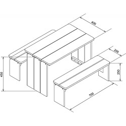 Axi Table et bancs pour piquenique ZidZed XL