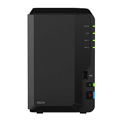 Synology DS218 - 2 baies Serveur NAS - Processeur Realtek Quad-Core - 2Go - 1 x Gigabit Ethernet - RJ45 Femelle